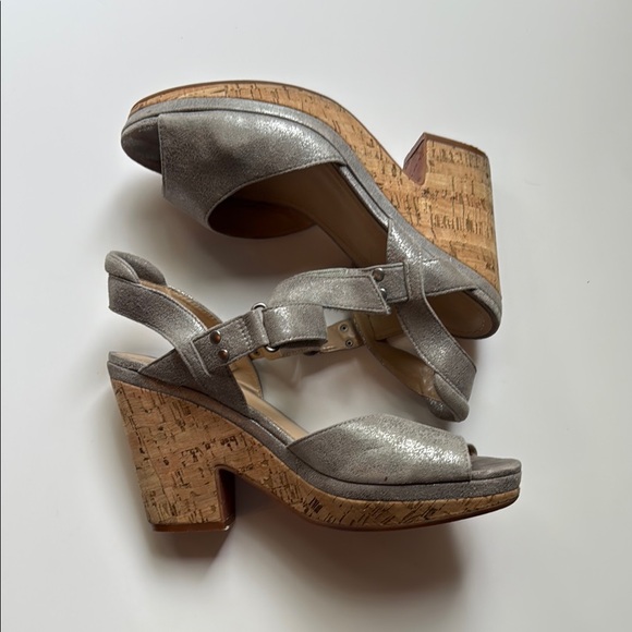 Johnston & Murphy Shoes - Johnston & Murphy Silver Sandals with Ankle Strap